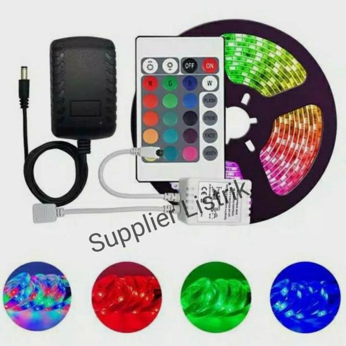 Jual LAMPU HIAS KAMAR LED STRIP RGB 3528 WARNA WARNI IP44 5M AC 220V ...