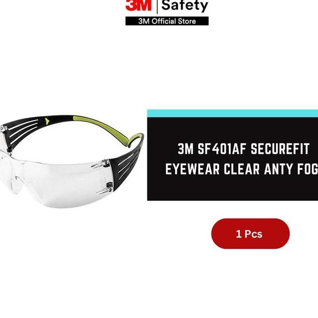 Jual 3M Sf401Af Securefit Eyewear Clear Anty Foglens | Shopee Indonesia