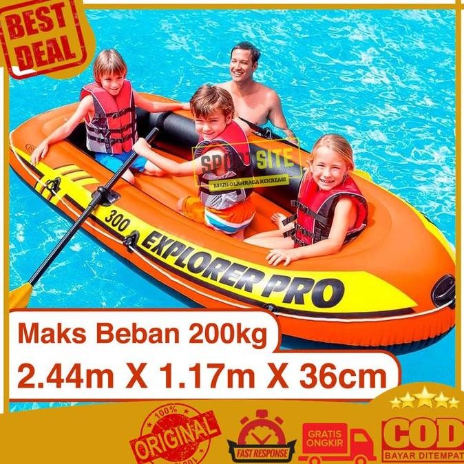Jual Intex Explorer Pro 300 Rubber Boats Perahu Dayung Pompa Tangan ...