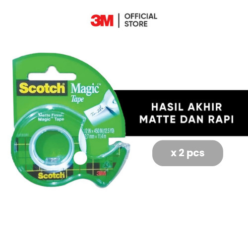 Jual 3M Scotch Magic Tape with Dispenser 104, 1/2 in x 450 in x 2 pcs ...
