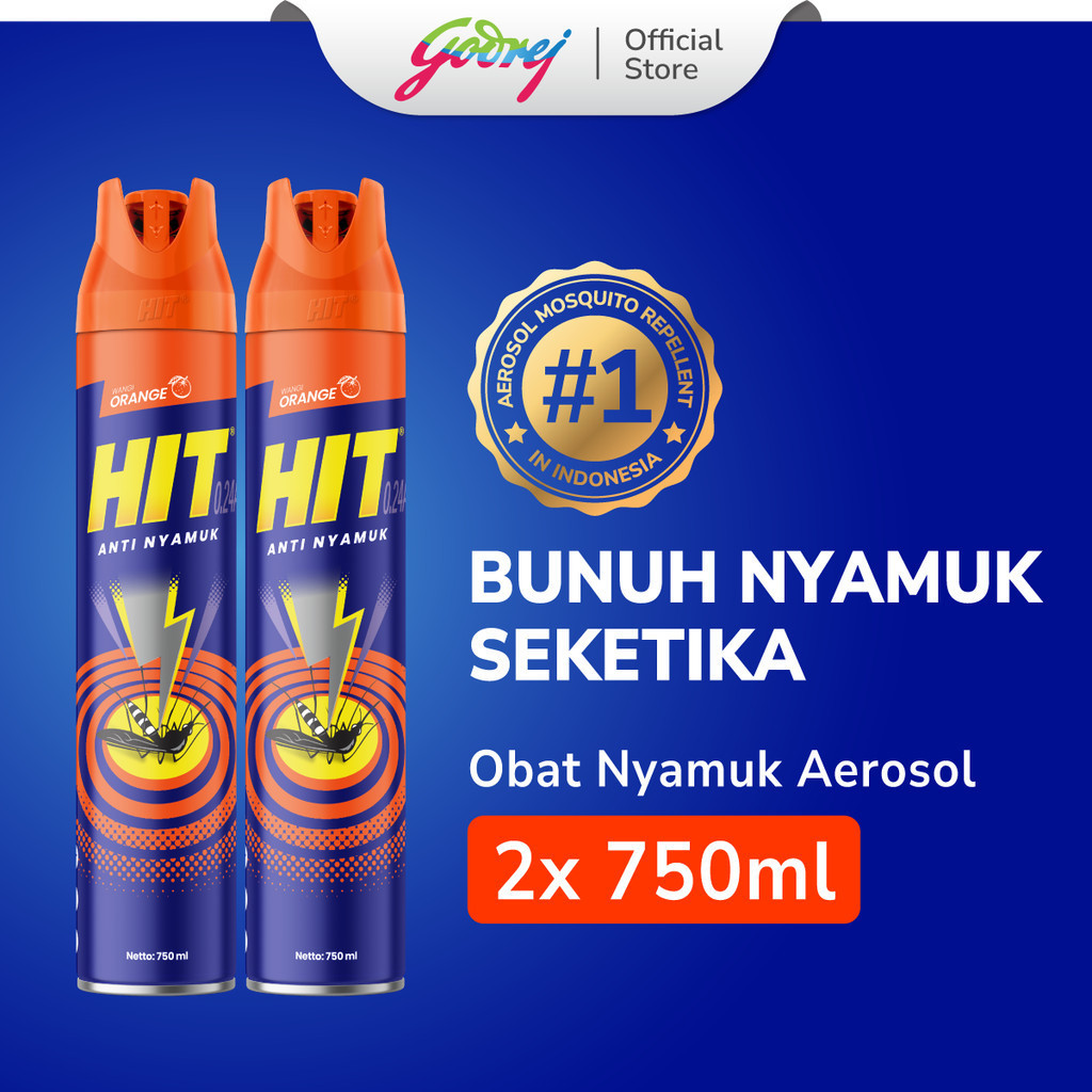 Jual HIT Aerosol Orange 750ml x 2 - Obat Nyamuk - Bunuh Nyamuk Penyebab ...