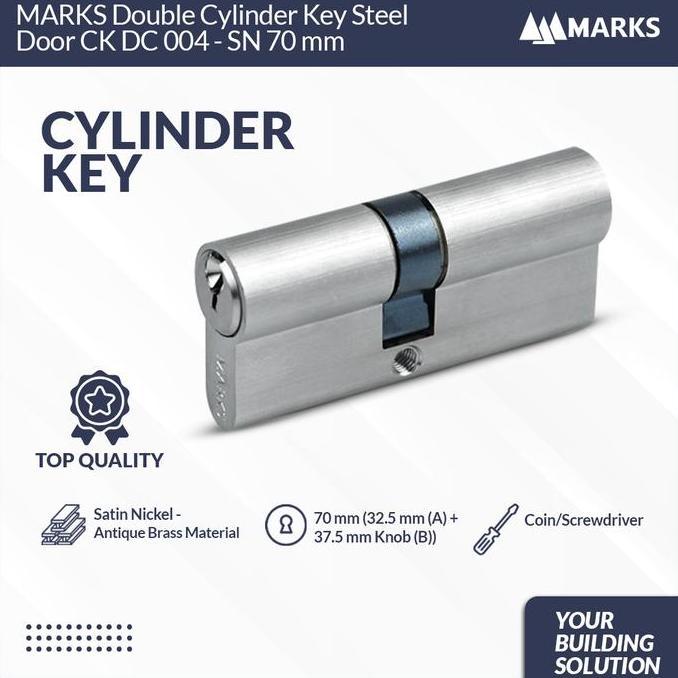 Jual MARKS Double Cylinder Key Steel Door CK DC 004 - SN 70 mm Promo ...