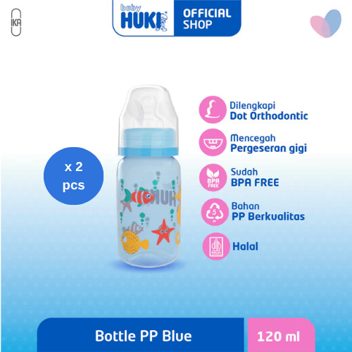Jual Huki Botol Susu Warna Biru 120ml x 2 pcs | Shopee Indonesia