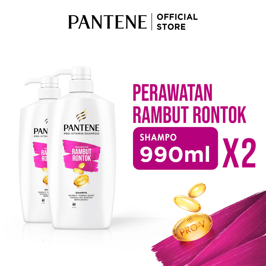 Jual Pantene Sampo Perawatan Rambut Rontok Pro-V 990ml x2 / Pantene ...