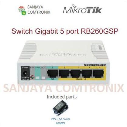 Jual Mikrotik RB260GSP 5-port Gigabit Switch PoE SwOS SFP cage RB260GS ...