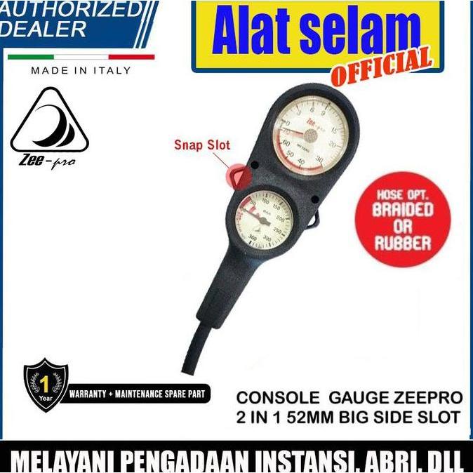 Jual Console Pressure Gauge Zeepro Double 2 in 1 52mm Dive SPG Scuba ...