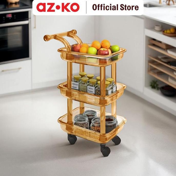 Jual AZKO Stora Rak Troli 3 Tingkat Clear Tempat Penyimpanan ...