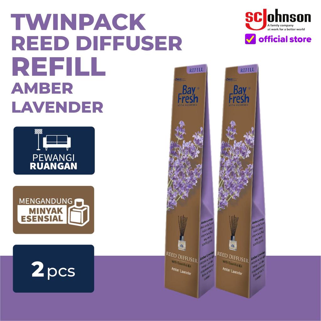 Jual Bayfresh Reed Diffuser Amber Lavender Refill 30 ml x 2 | Shopee ...