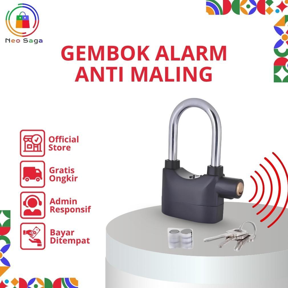 Jual Gembok Kunci Alarm Gerbang Pintu Rumah Rantai Anti Maling Alarm ...