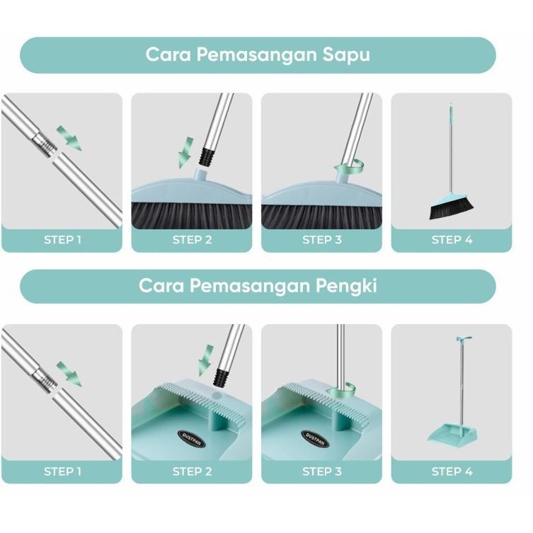 Jual NEW PROMO SAPU SET PENGKI ALAT PEMBERSIH LANTAI/ BROOM SET DUSTPAN ...