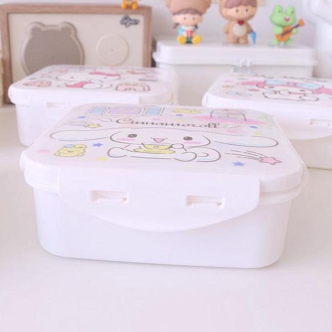 Jual Container Snack Lunch Box Kotak Makan Bekal Plastik Putih | Shopee ...