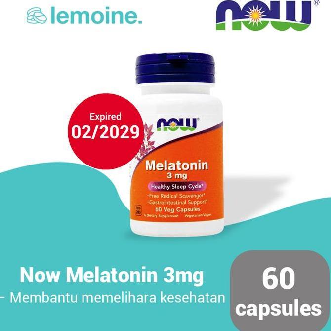 Jual Now Foods Melatonin 3mg Suplemen Siklus Tidur 60 kapsul | Shopee ...