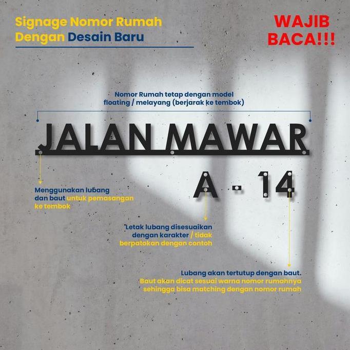 Jual TERBARU Signage Nomor Rumah / Sign Nama Kantor / Huruf Timbul ...