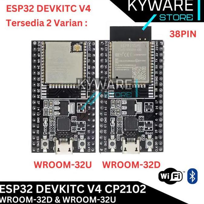 Jual (DS) KYWARE ESP32 DEVKITC V4 ESP 32 WROOM-32U WROOM-32D Micro USB ...