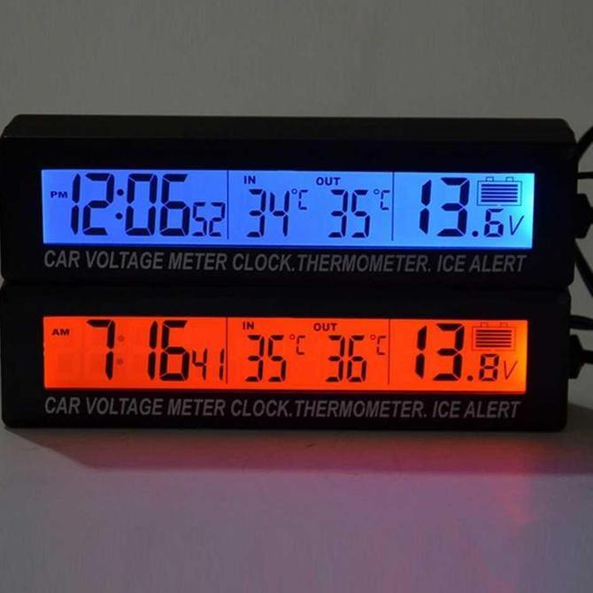 Jual Jam Digital LCD Mobil dengan Thermometer Volt Meter Digital Mobil ...