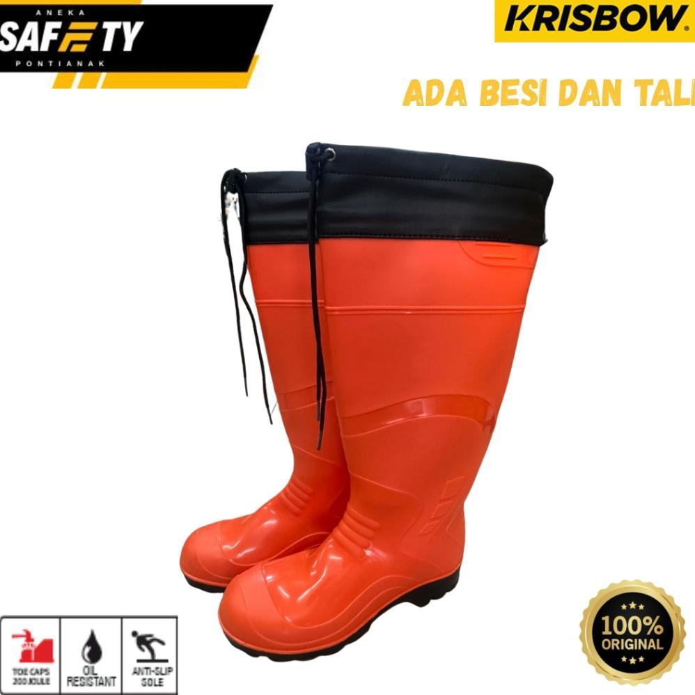 Jual Krisbow Safety Boots Orange W/Beam Port K3L/Sepatu Boots Dengan ...