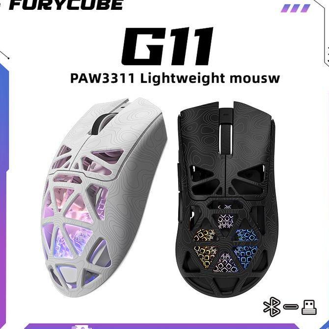 Jual FURYCUBE G11 RGB Volcano Mouse Lightweight PAW3311 Portable Gaming ...