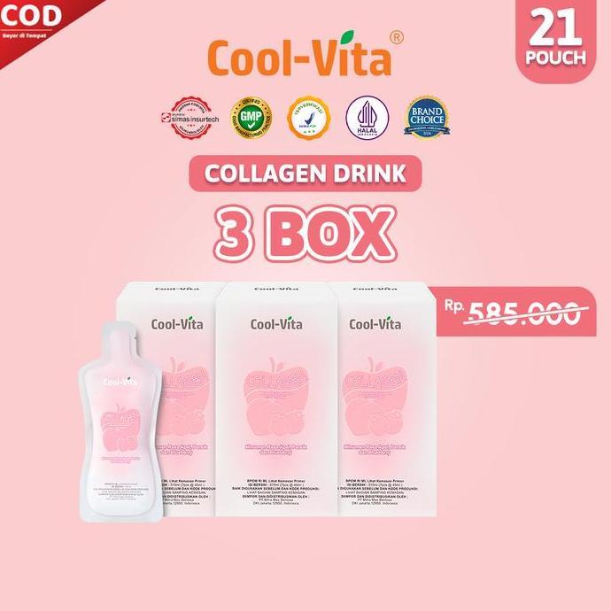 Jual Absolute- [Fs - 21C] 3 Box Coolvita Collagen Rtd Minuman Rasa Buah ...