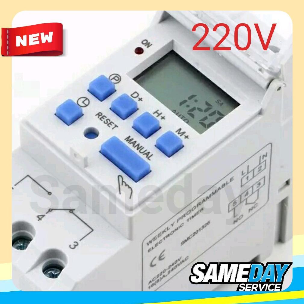 Jual Stop Kontak Programmable Digital Timer Switch 220V MCB Box Din ...