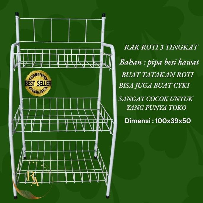 Jual RAK ROTI 3 TINGKAT /RAK TOKO /RAK DISPLAY /RAK MULTIFUNGSI ...