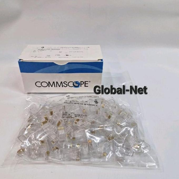 Jual Commscope Konektor RJ45 Cat.6 Unshielded 100pcs / Konektor RJ45 ...
