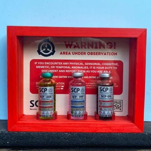 Jual Frame 3D SCP Secure Contain Protect 3 Bottle Pajangan Dinding ...