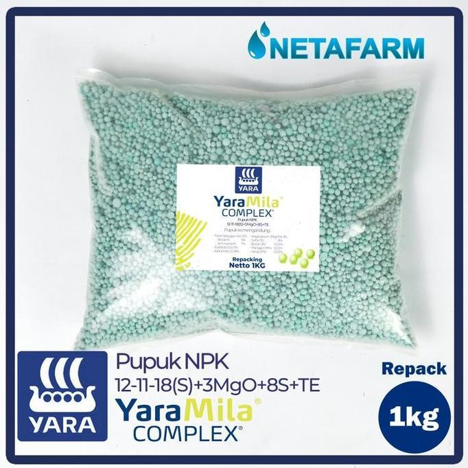 Jual >>>>>] Pupuk NPK 12-11-18 YARAMILA COMPLEX Repack 1kg | Shopee ...