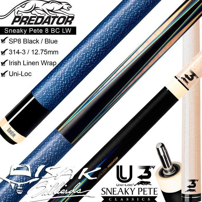 Jual Predator SP8 Black LW Pool Cue | Uniloc Sneaky Pete Stick Billiard ...