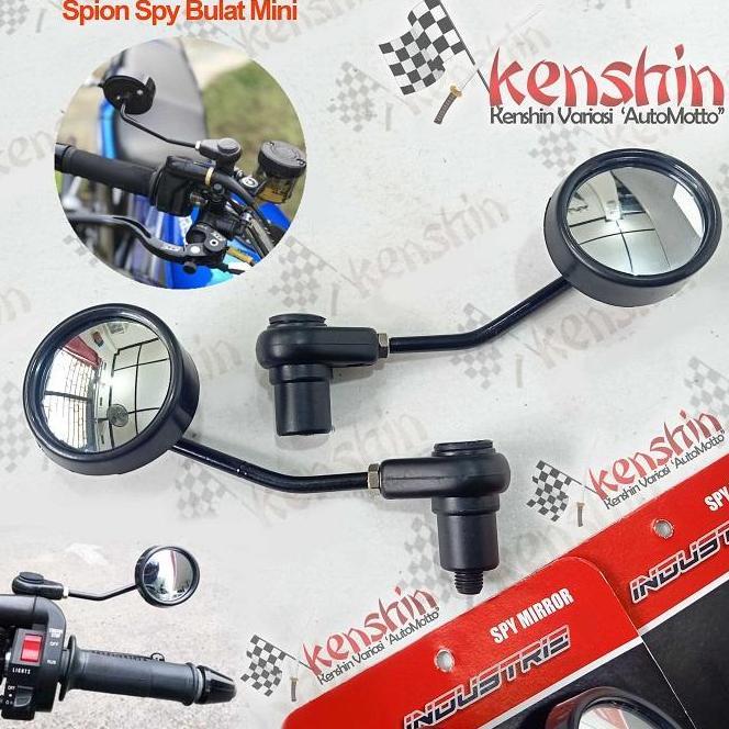 Jual Kaca Cermin Spion Sepeda Motor Bulat Cembung Mini Spy Retro Klasik ...