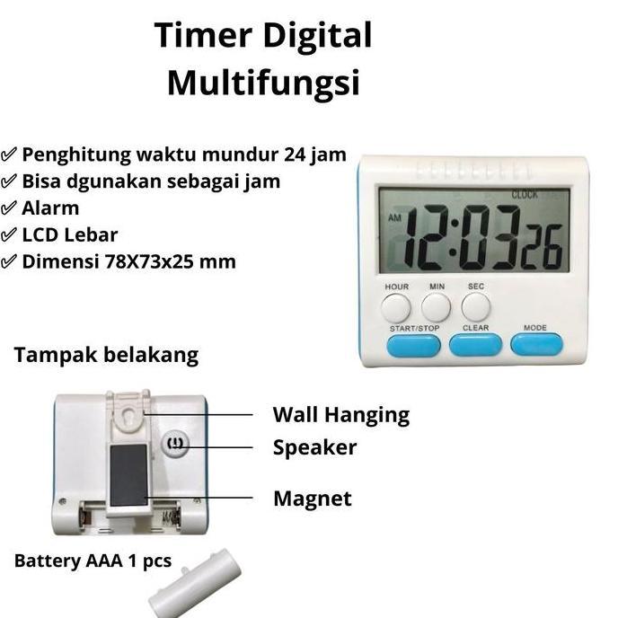 Jual Instancodbisa- Digital Timer Alarm Jam Menit Detik Timer Dapur 2 ...