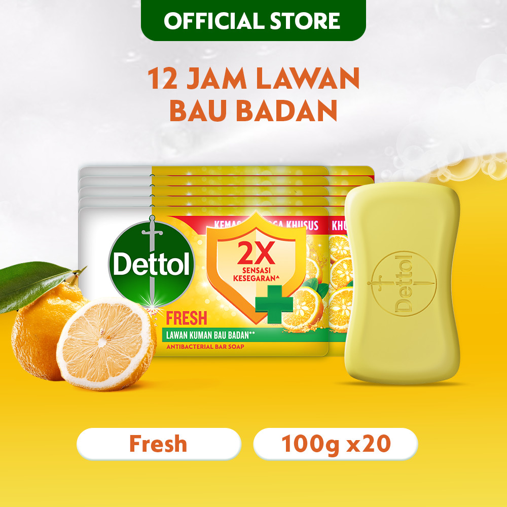 Jual Dettol Sabun Batang Fresh Anti Bakteri 100gr (5pcs x 4 Pack) - Bar ...