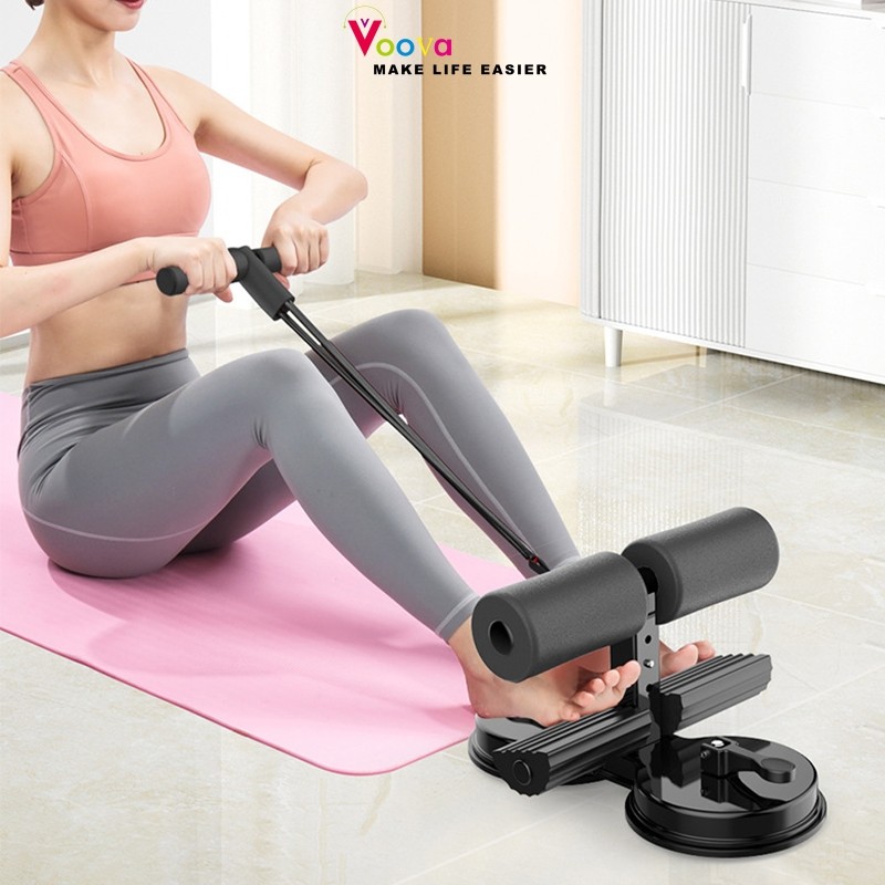 VOOVA Alat Olahraga Sit Up Stand/ Alat Sit Up Portable/ Alat Olahraga Rumah/ Tali Resistance Band Alat Olahraga Penahan Kaki Holder Fitness Portable/ Penahan Kaki Untuk Latihan Otot Perut