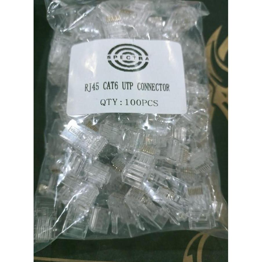 Jual Ready Konektor RJ45 UTP Cat6 Spectra isi 100 Pcs | Shopee Indonesia