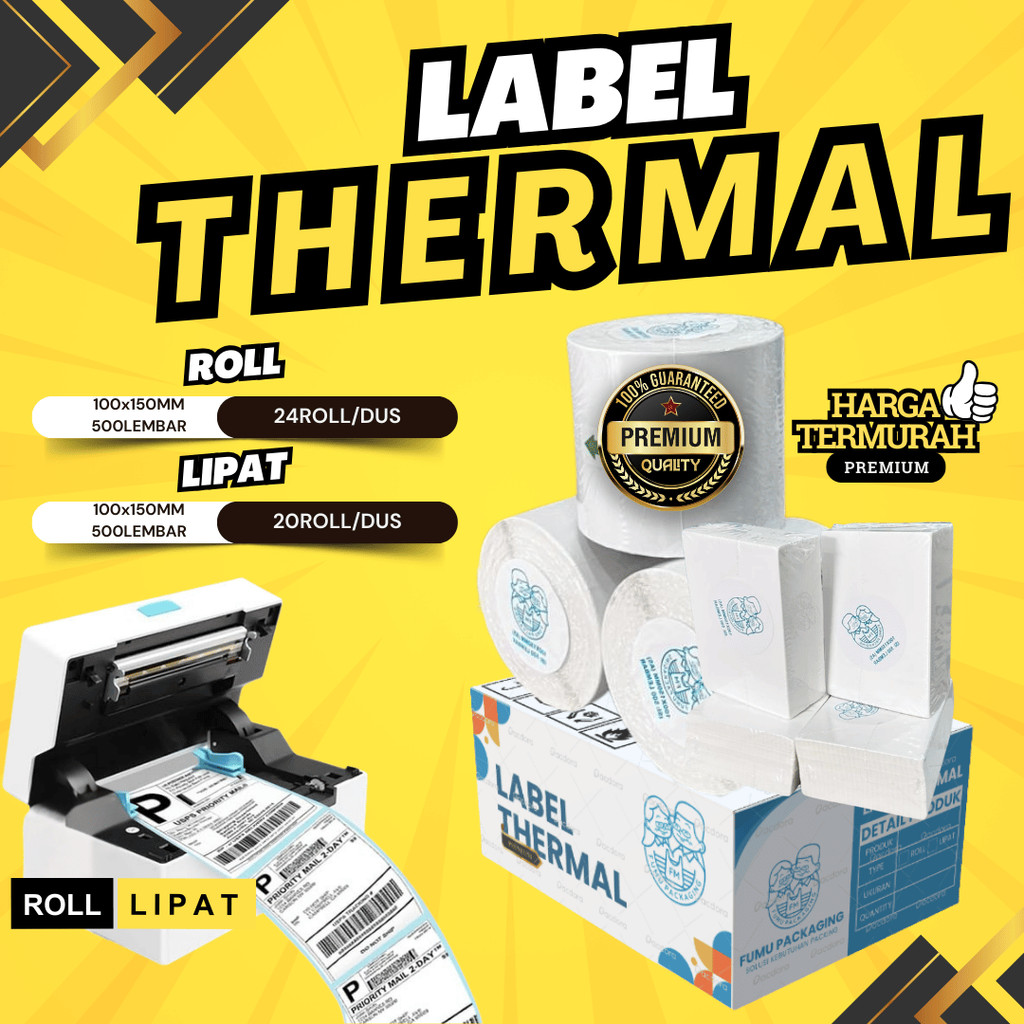Jual Kertas Thermal waterproof /kertas print resi/ Label Thermal ...