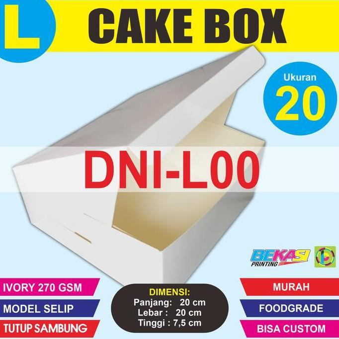 Jual TERBARU - DNI-L00 White Cake Box Foodgrade / Boks Kue Bolu / Kotak ...