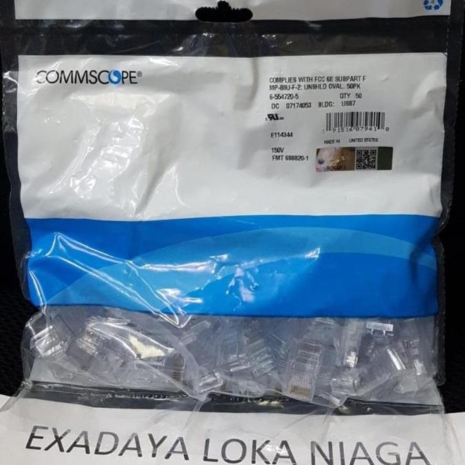 Jual AMP Commscope Connector RJ45 Cat5 RJ-45 Cat.5e Original PN:6 ...