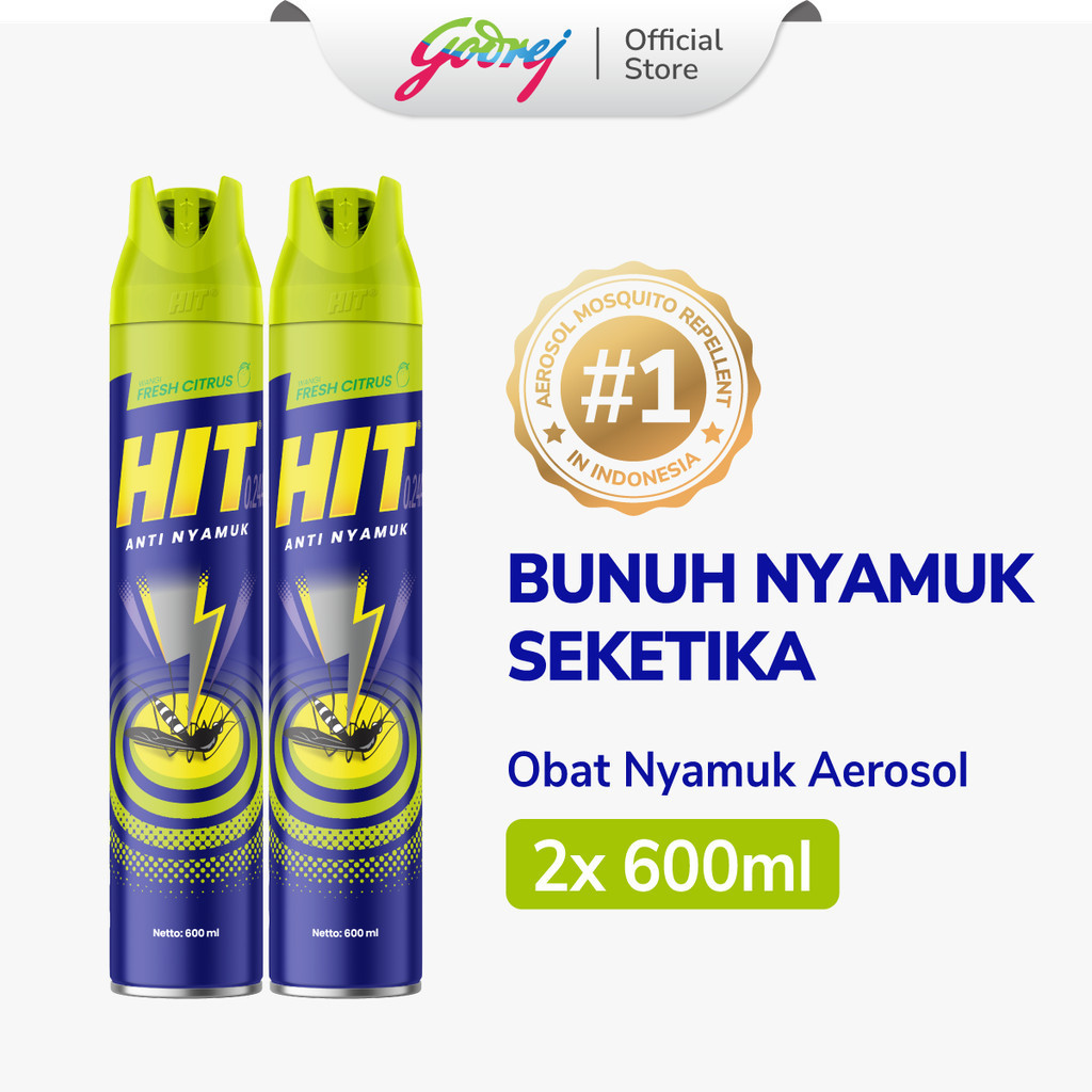 Jual HIT Aerosol Expert Fresh Citrus 600ml x2 - Obat Nyamuk - Bunuh ...