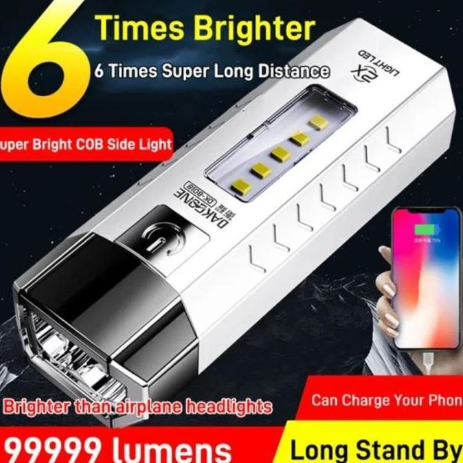 Jual Senter Mini Led Multifungsi / Senter 2 Mata Fungsi Powerbank ...