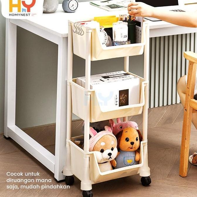 Jual Homynest Rak Susun Multifungsi Rak Troli Rak Dorong Degan Roda Rak ...