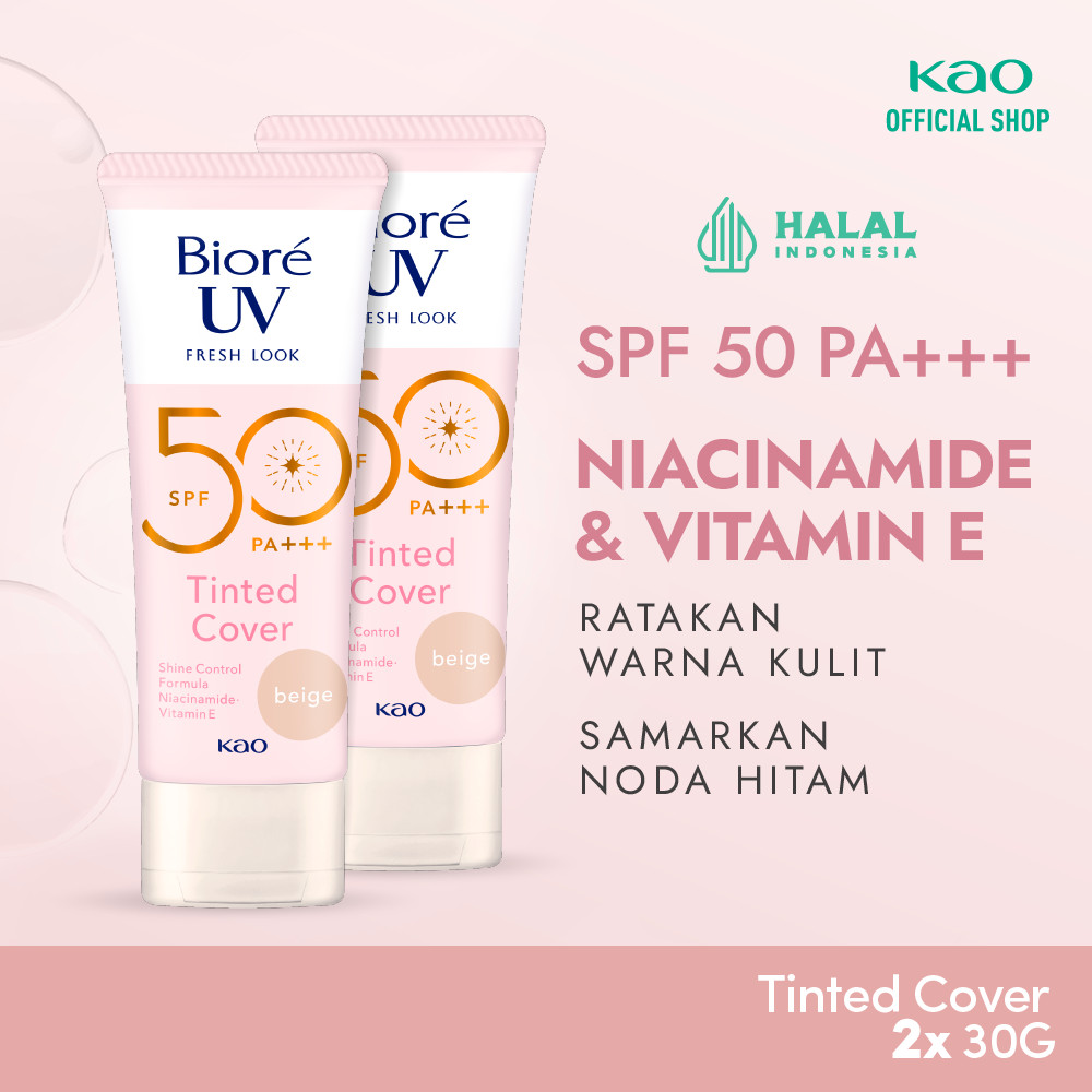 Jual Biore UV Fresh Look Sunscreen Tinted Cover BeigeSPF 50 PA+++ 30 gr ...