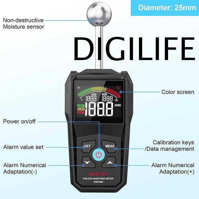Jual Non Destructive Moisture Meter Mestek Wm700B Wood Concrete Kayu ...