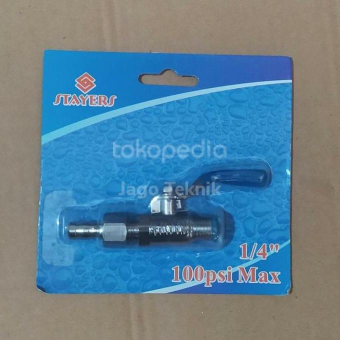 Jual $$] Kran Kompresor Stayers 1/4 drat 1/4 kran Angin 100psi | Shopee ...