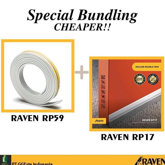 Jual RAVEN Door Seal Bundling RP17 + RP59 White - Penutup Celah Pintu ...