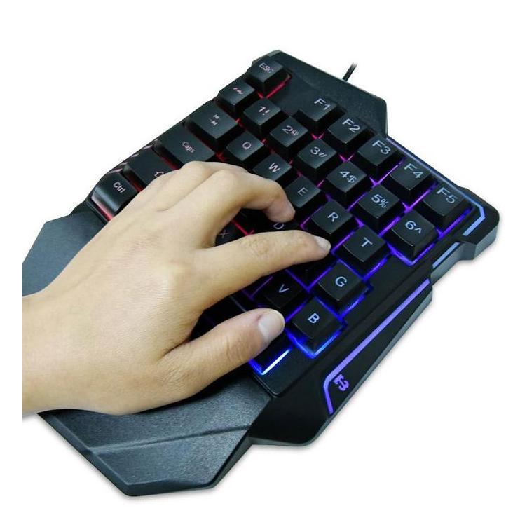 Jual Gaming Keyboard Single Hand Semi Mechanical Rainbow Light HAP ...