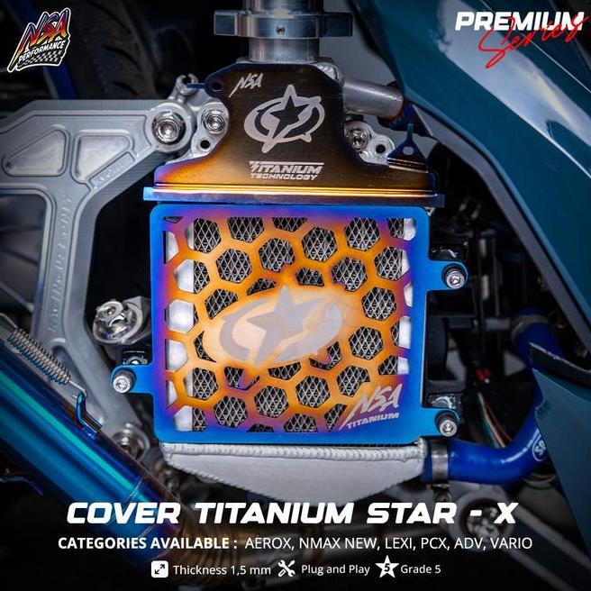 Jual Nsa Series Cover Radiator Titanium Starx Gr 5 Untuk Vario Nmax Pcx ...