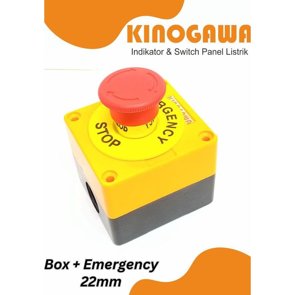 Jual Tombol Saklar Emergency Stop + Box - Panel Box 22mm TERBATAS ...