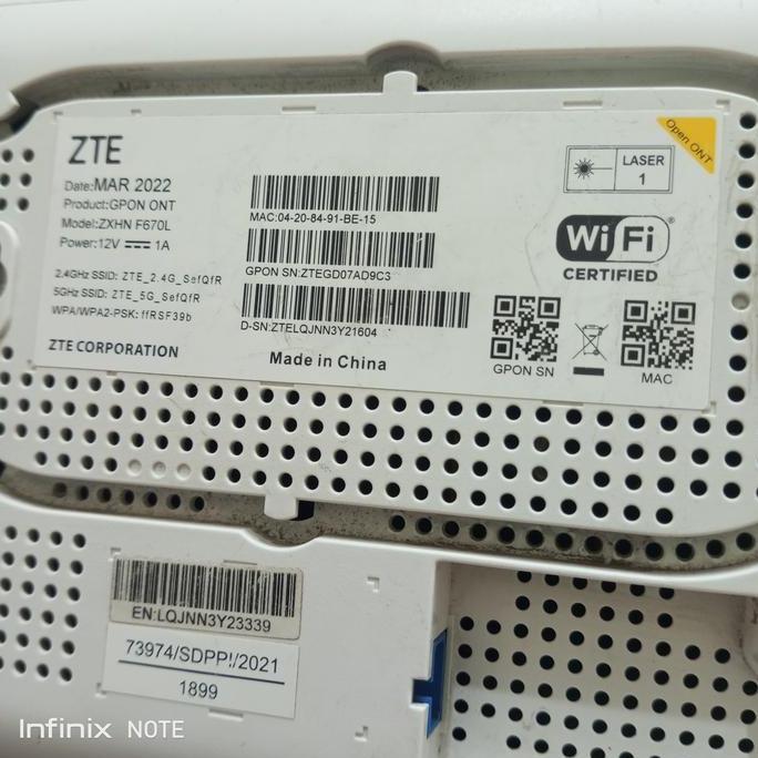 Jual ROUTER ONT GPON ZTE INDIHOME F670L DUALBAND PORT BIRU 2.4 GHz dan ...