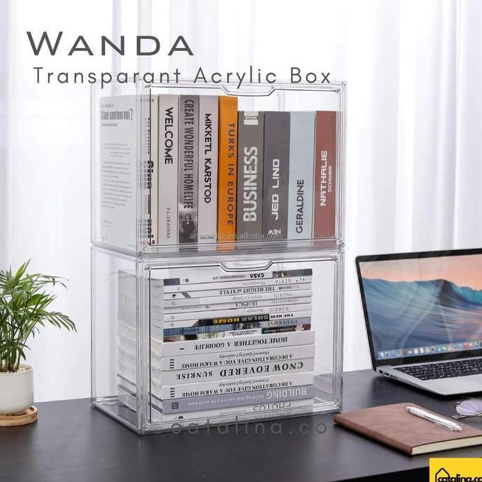 Jual CATALINA-WANDA Premium Books Container Box Organiser Acrylic ...