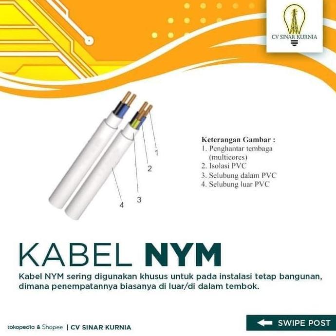 OKSI 50m NYM-J 3x1,5 mm² Mantelleitung Feuchtraumkabel Elektrokabel