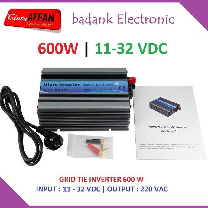 HARGA DISC - Inverter ON GRID TIE 600W GTI Solar Panel Surya PLTS PV Input 11-32